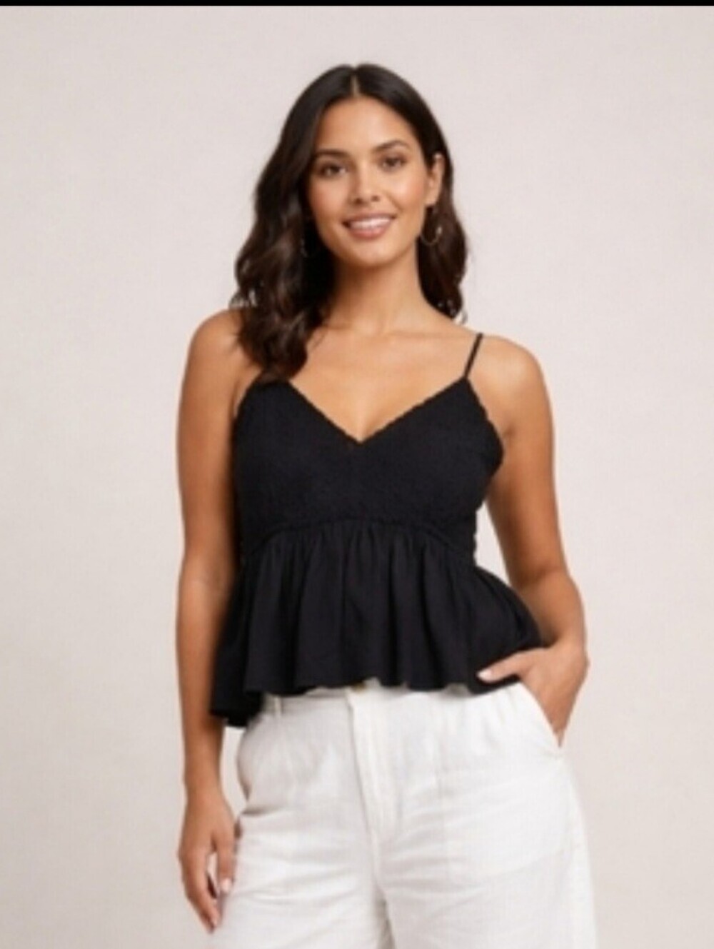 Self Esteem Black Eyelet Lace Camisole/Tank Bodice Women's Sz Med, Large & XL